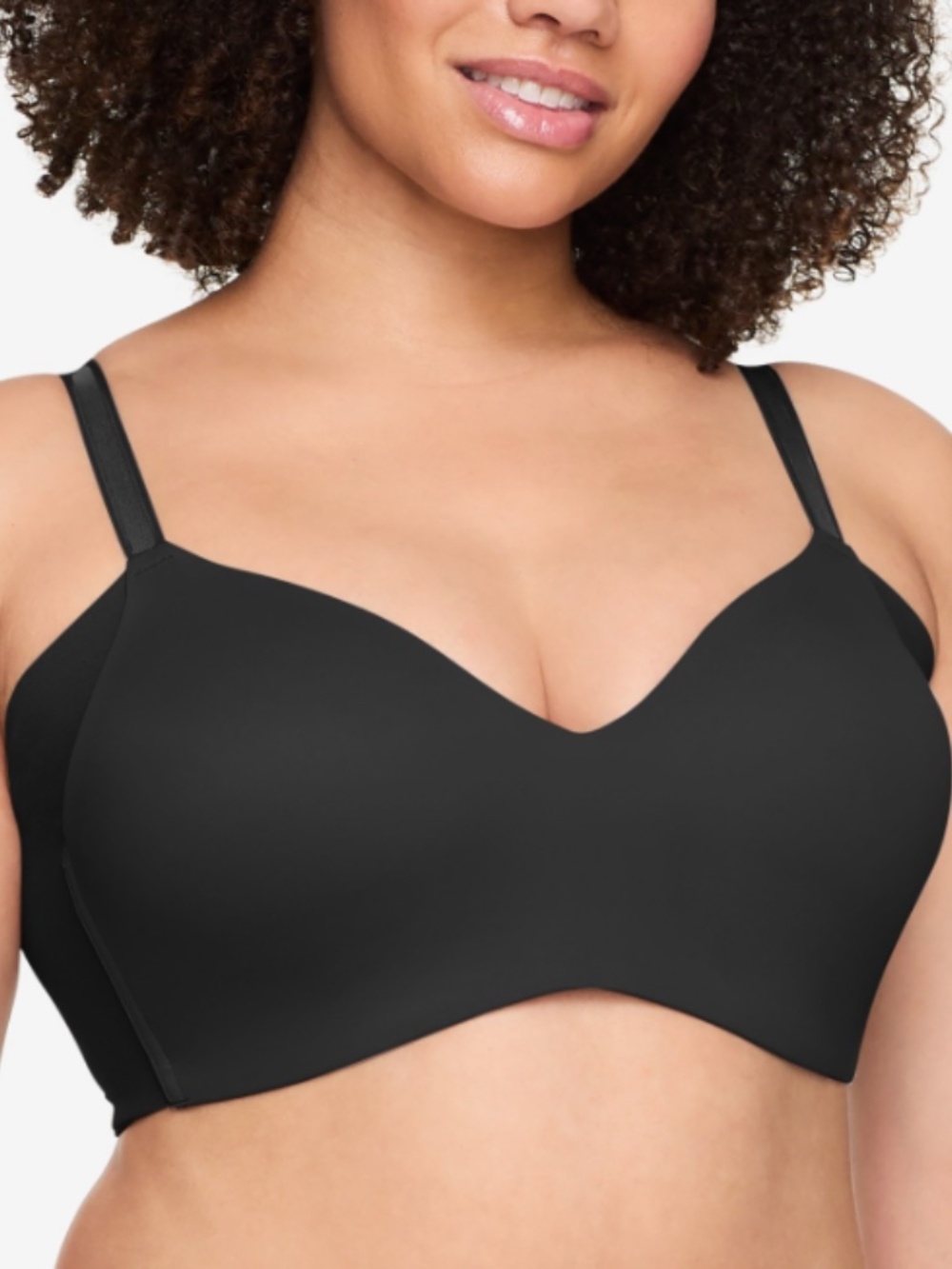 Warner's Women's No Side Effects Underarm-Smoothing Wireless Bra RM3061A - Black